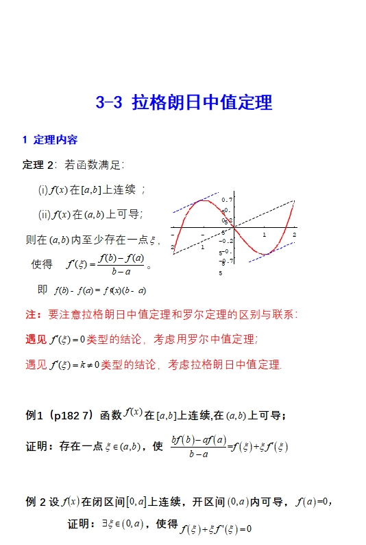 3.中值定理笔记